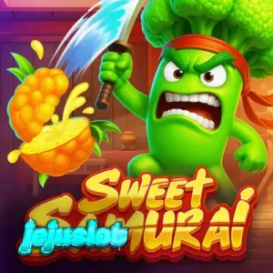 Tampilan visual mesin slot Sweet Samurai dengan tema dojo buah-buahan
